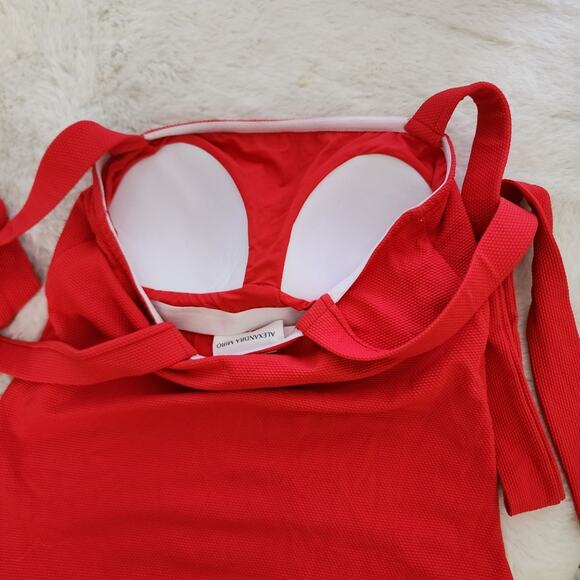 NEW Alexandra Miro Audrey Ribbed Ribbon Strap One Piece Swim Suit - Picture 13 of 16